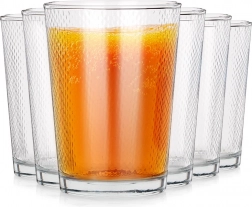 Set de verres 425 ml – 6 pcs, verre transparent texturé