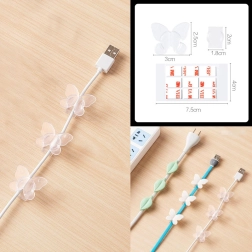 Support décoratif pour câbles 9 pcs - papillon transparent