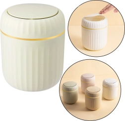 Mini poubelle avec couvercle vert à ouverture push