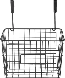 Panier métallique suspendu pour porte de placard RADKA, noir, 25 × 16 × 30 cm