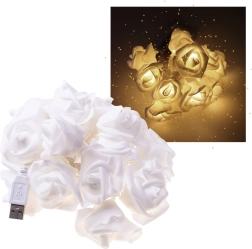 Guirlande LED lumineuse roses – blanc chaud