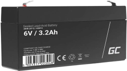 Batterie AGM sans entretien GREEN CELL 6 V 3,2 Ah pour alarmes, caisses et jouets