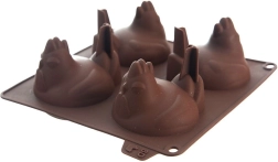 Moule en silicone pour biscuits et pralines poule marron