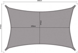 Bâche d’ombrage de jardin imperméable 3 × 2 m rectangle gris