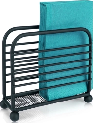 Porte-serviettes en métal noir 11,5 × 10 cm