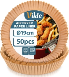 Caissettes en papier pour friteuse à air, rondes 19 cm, 50 pcs VILDE