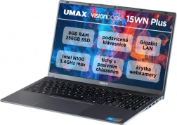 umax visionbook 15wn plus ordinateur portable 15,6" avec intel n100, 8 go de ram et ssd 256 go