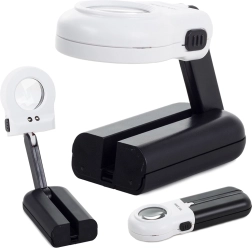Loupe de lecture manuelle 16x avec éclairage LED