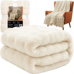 Plaid blanc doux 160 × 100 cm RUHHY