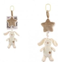 Lapin en peluche suspendu avec étoile pour lits et poussettes