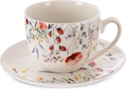 Tasse en porcelaine avec soucoupe blanche Maki 260 ml