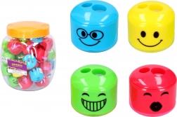 taille-crayon double avec visage et réservoir