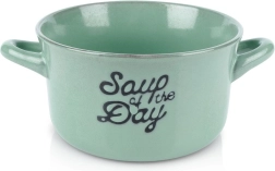 Bol en céramique pour soupe avec deux anses 600 ml, vert