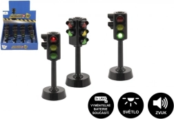 Feu tricolore interactif en plastique à piles 12 cm