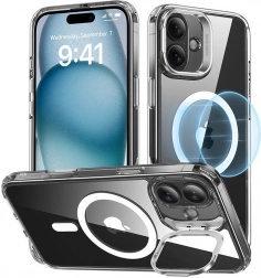 Coque ESR Classic Hybrid HaloLock avec support pour iPhone 16 – transparente