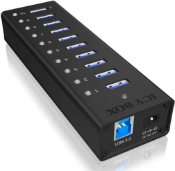 Icy Box hub USB 3.0 actif à 10 ports avec boîtier en aluminium