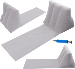 Tapis de plage gonflable avec dossier et oreiller – Gris