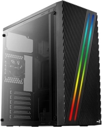 Boîtier PC mid‑tower Streak RGB, noir, USB 3.0