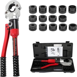 Pince à sertir hydraulique RENEW FORCE pour tubes PEX, 12 t, avec 11 mâchoires
