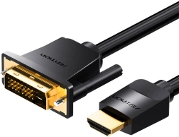 Câble HDMI vers DVI (24+1) 5 m Vention, 4K 60 Hz / 1080p 60 Hz, noir