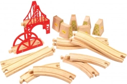 Ensemble de pont ferroviaire en bois 18 pièces Bigjigs Rail