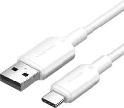Câble USB USB-A vers USB‑C 3A 1 m blanc Vention