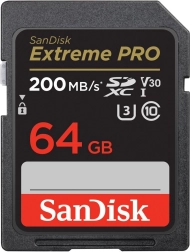 Carte mémoire SanDisk Extreme Pro SDXC 64 Go UHS-I U3 V30 200/90 Mo/s