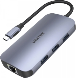 Hub USB-C 9-en-1 avec HDMI 2.0, RJ45, lecteurs SD et PD 100W