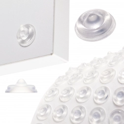 Butées en silicone autocollantes 13 mm – transparentes, 50 pcs