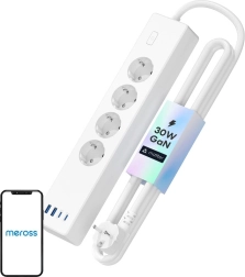 Multiprise intelligente Meross MSP844 avec charge rapide, 4 prises + 2× USB‑A + 2× USB‑C (Matter)