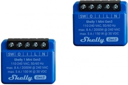 Shelly 1 Mini Gen3 lot de relais intelligents (2 pcs) Wi‑Fi/Bluetooth