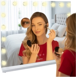 Miroir cosmétique LED SOULIMA 80 × 62 cm avec réglage de la luminosité et de la couleur