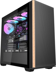 Boîtier PC Darkflash DS900WS noir avec verre panoramique et 4 ventilateurs ARGB