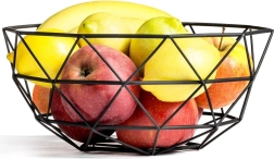 Corbeille à fruits géométrique en métal noire 28 cm Vilde