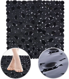 Tapis de douche antidérapant noir 51 × 51 cm
