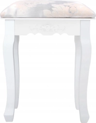 Tabouret vintage blanc avec assise rembourrée 38 × 28 × 45 cm
