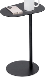 Table d’appoint/conférence latérale en métal, noire, 35 × 25 × 53 cm