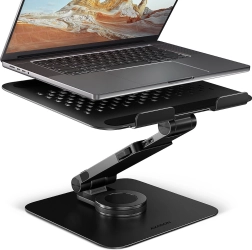 Support en aluminium pour ordinateur portable 10–17,3" avec réglage en hauteur et rotation à 360° AXAGON