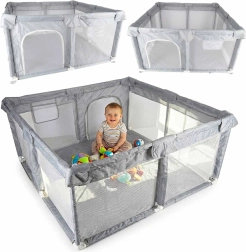 Parc pour enfants pliable 120 × 120 cm avec entrée zippée