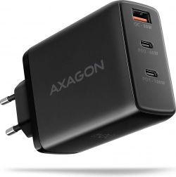 AXAGON chargeur secteur GaN 100 W, 3 ports (USB‑A + double USB‑C), noir