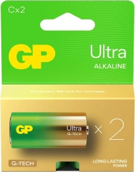Piles alcalines GP Ultra C/LR14, lot de 2