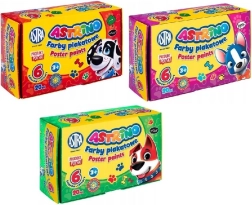 Peintures scolaires pour affiches 6 couleurs 20 ml ASTRINO ASTRA