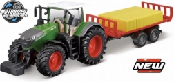 Bburago tracteur de ferme 10 cm Fendt 1050 avec remorque pour balles