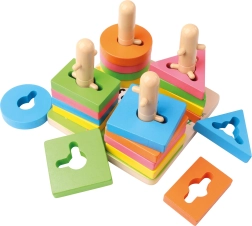 Jeu d’enfilage en bois avec formes 15 cm