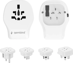 adaptateur de voyage universel 20 W avec USB, blanc