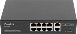 Commutateur LANBERG PoE+ 8 ports 10/100 Mb/s avec 2× uplinks gigabit pour rack