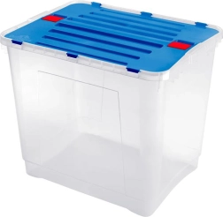 Heidrun boîte de rangement Dragon 100 l, transparente avec couvercle (couleurs assorties)