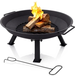 Brasero de jardin avec poignées et tisonnier 56 cm