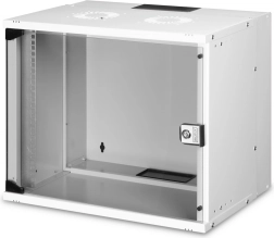 Armoire réseau murale 19" 9U SOHO PRO avec porte en verre, gris