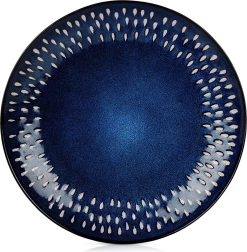 Assiette plate en céramique 28 cm, bleu foncé